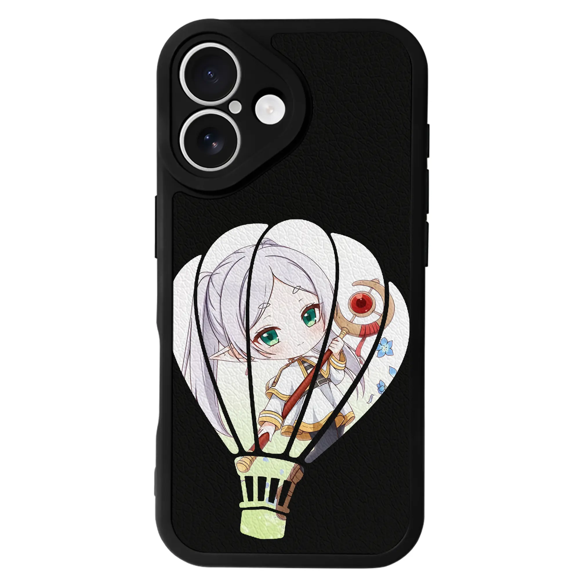 葬送のフリーレン（Frieren） グッズ,フリーレン（Frieren） - IPhone 16シリーズ対応 ・ シリコンスマホケース ・ レザー調 ・ 高精度フィット ・ 耐衝撃 ・ ワイヤレス充電対応 ・ 精密カット